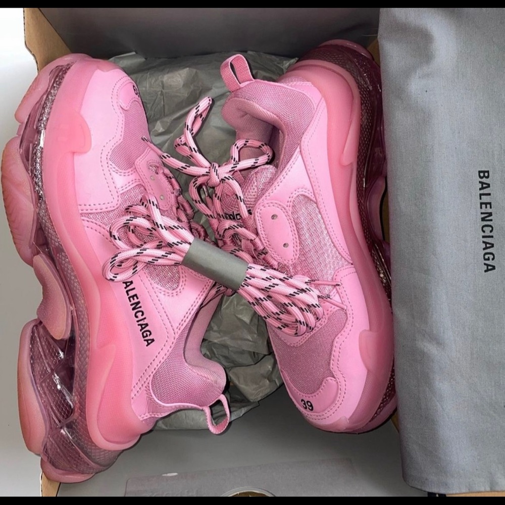Pink Balenciaga Triple S clear Sole